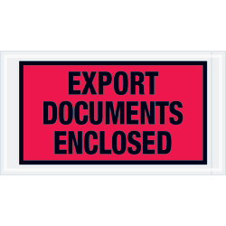Tape Logic® Preprinted Packing List Envelopes, Export Documents Enclosed, 5 1/2" x 10", Red, Case Of 1,000