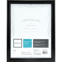 Realspace™ Photo/Document Frame, Plastic, 8-1/2" x 11", Black