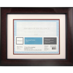 Realspace™ Plastic Photo/Document Frame, 11" x 14", Matted For 8-1/2" x 11", Black Cherry