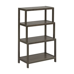New Ridge Home Goods Dunnsville 37"H 4-Tier Bookcase, Espresso
