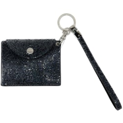 Dorado Rhinestone Wristlet Card Holder, 3-1/4"H x 4-1/8"W x 1/8"D, Dark Gray