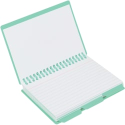 C-Line® Tropic Tones Spiral Index Card Notebook With Index Tabs, 3" x 5", Assorted Colors