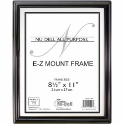 Golite nu-dell All-purpose E-Z Mount Frames - 8.50" x 11" Frame Size - Rectangle - Horizontal, Vertical - Break Resistant - 1 Each - Plastic - Black, Silver