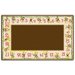 Flagship Carpets Cushy Tushy Monkeys Carpet, Rectangle, 7' 6" x 12', Multicolor