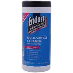 Endust® For Electronics Multi-Surface Wipes, 7" x 5" Sheets, Canister Of 70 Wipes