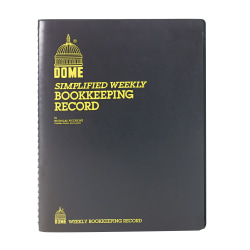 Dome Bookkeeping Record Book - 128 Sheet(s) - Wire Bound - 8.75" x 11.25" Sheet Size - Brown Cover - Recycled - 1 Each