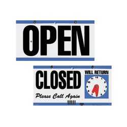 Cosco® Open/Closed/Will Return With Clock Sign, 6" x 11 1/2"