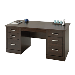 Sauder® Office Port 66"W Executive Computer Desk, Dark Alder