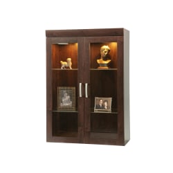 Sauder® Office Port Collection 34"W Display Hutch, Dark Alder