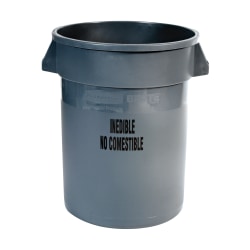 Rubbermaid Commercial 34 Gallon UV Protectant Garbage Can, Gray