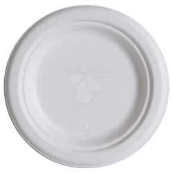Highmark® ECO Compostable Sugarcane Paper Plates, 6", White, Pack Of 1,000