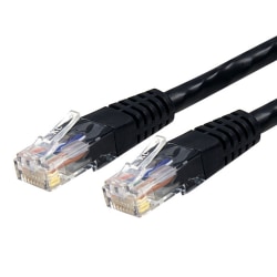 StarTech.com 1ft CAT6 Ethernet Cable - Black Molded Gigabit CAT 6 Wire - 100W PoE RJ45 UTP 650MHz - Category 6 Network Patch Cord UL/TIA - 1ft Black CAT6 up to 160ft - 650MHz - 100W PoE
