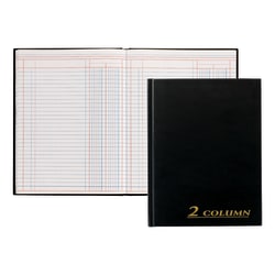 Adams® 2-Column Account Book, 9 1/4" x 7", Black