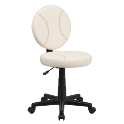 Flash Furniture Vinyl Low-Back Task Chair, Baseball, Brown/Cream/Black