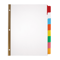 Office Depot® Brand Write-On Dividers, 8 Tab, 3 sets, Multicolor