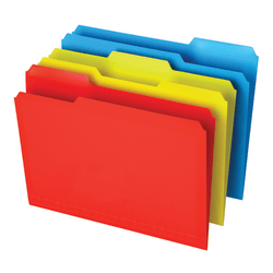 Office Depot® Brand Poly File Folders, Letter Size, 1/3 Cut, Assorted Colors, Pack Of 12