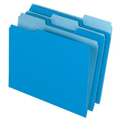 Office Depot® Brand 2-Tone File Folders, 1/3 Cut, Letter Size, Blue, Box Of 100