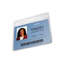 Swingline® GBC® ID Badge Holder - Horizontal, 4" x 3" , Clear, 10 Pack