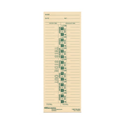 OfficeMax 1-Sided Weekly Time Cards With Named Days, 3 3/8" x 9", Pack Of 400
