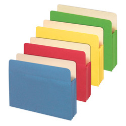 Office Depot® Brand File Cabinet Pockets, Letter Size, 3-1/2" Expansion, Assorted Colors, Pack Of 5