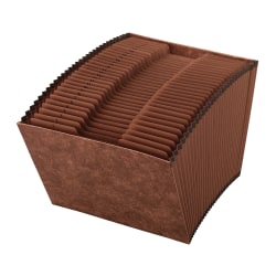 Office Depot® Brand Expanding File, 1-31, 31 Pockets, Letter Size, 1-3/4" Expansion, 30% Recycled, Brown