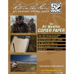 Rite in the Rain® Tactical All-Weather Copy Paper, Tan, Letter (8.5" x 11"), 200 Sheets Per Pack, 20 Lb