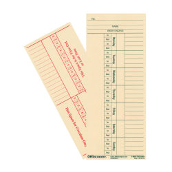 OfficeMax 2- Sided Weekly Time Cards, 3 3/8" x 8 1/4", Pack Of 400