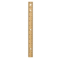 Office Depot® Brand Wood Metal-Edge Ruler For Binders, 12", Natural