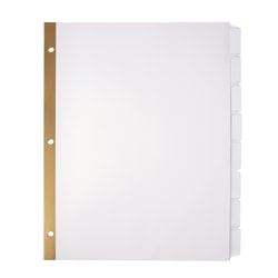 Office Depot® Brand Index Dividers, 8 Tabs, 8 1/2" x 11", White, Pack Of 5