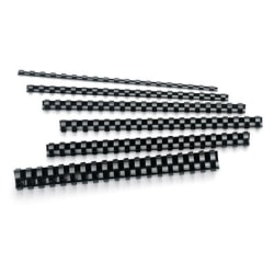 OfficeMax® Brand 19-Ring Plastic Binding Combs, 55-Sheet Capacity, 3/8" Diameter, Black, Box Of 100