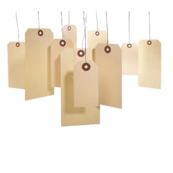 MACO® Medium G-Grade Shipping Tags, Size 5, 4 3/4" x 2 3/8", Buff, Box Of 1,000