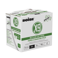 Boise® X-9® SPLOX® Multi-Use Print & Copy Paper, Letter Size (8 1/2" x 11"), 92 (U.S.) Brightness, 24 Lb, White, Case Of 2000 Sheets