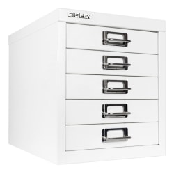 Bisley 15"D Vertical 5-Drawer File Cabinet, White