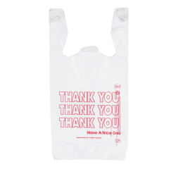 Inteplast Hilex Poly Thank You Bags, 21"H x 11 1/2"W x 6 1/2"D, White, Pack Of 500
