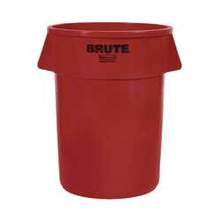 Rubbermaid® Brute Round Plastic Trash Can, 31 1/2" x 24", 44 Gallons, Red