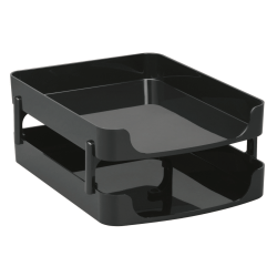 Officemate® OIC® 2200 Series Letter Trays, Front-Load, 5 1/2" x 10" x 13 1/2", Black, Pack Of 2