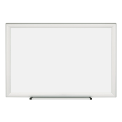 Realspace™ Magnetic Dry-Erase Whiteboard, Steel, 24" x 36", White, Silver Aluminum Frame