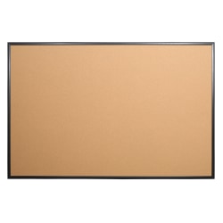 Office Depot® Brand Cork Bulletin Board, 48" x 72", Aluminum Frame With Black Finish