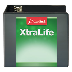 Cardinal® XtraLife™ ClearVue™ Nonstick Locking Slant 3-Ring Binder, 6" D-Rings, Black