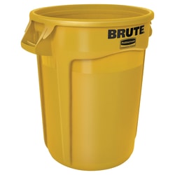 Rubbermaid Commercial Brute Round Container - 32 gal Capacity - Round - Heavy Duty - 263200YEL