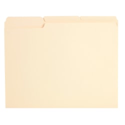 Office Depot® Brand Reinforced File Folders, 1/3-Cut Tabs, Letter Size, Manila, Box Of 100