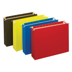 Office Depot® Brand Hanging Pockets With Full-Height Gussets, Letter Size (8-1/2" x 11"), 3 1/2" Expansion, Assorted Colors, Pack Of 4
