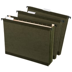 Office Depot® Brand Hanging Pockets With Full-Height Gussets, Letter Size (8-1/2" x 11"), 3 1/2" Expansion, Green, Pack Of 4
