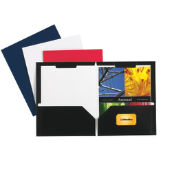 Office Depot® Brand Secure Top 2-Pocket Folders, Black, Pack Of 10
