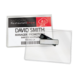 Swingline GBC Magnetic Badge Holders, For Horizontal 4" x 3" Inserts, Clear, 6 Pack