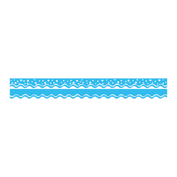 Barker Creek Scalloped-Edge Double-Sided Borders, 2 1/4" x 36", Pool Blue, Pack Of 13