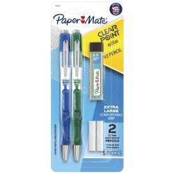Paper Mate® Clearpoint® Elite Mechanical Pencil Starter Set, 0.7 mm, Assorted Barrel Colors, Pack Of 2