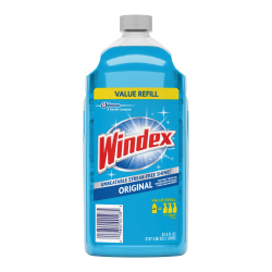 Diversey™ Windex® Original Glass Cleaner Refill, Fresh Scent, 67.6 Oz Bottle, Blue