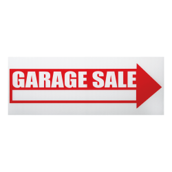 Cosco® "Garage Sale" Sign With Stake Kit, 6" x 17", Red/White
