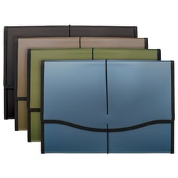 Office Depot® Brand Polypropylene 13-Pocket Expanding File, 13 Pocket, Expansion 12", 8 1/2" x 14", Legal, Blue;Black;Purple;Green, Pack of 1